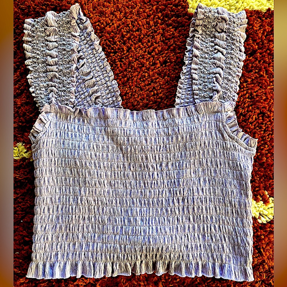 Ruched Lavender crop top. Urban Outfitters.